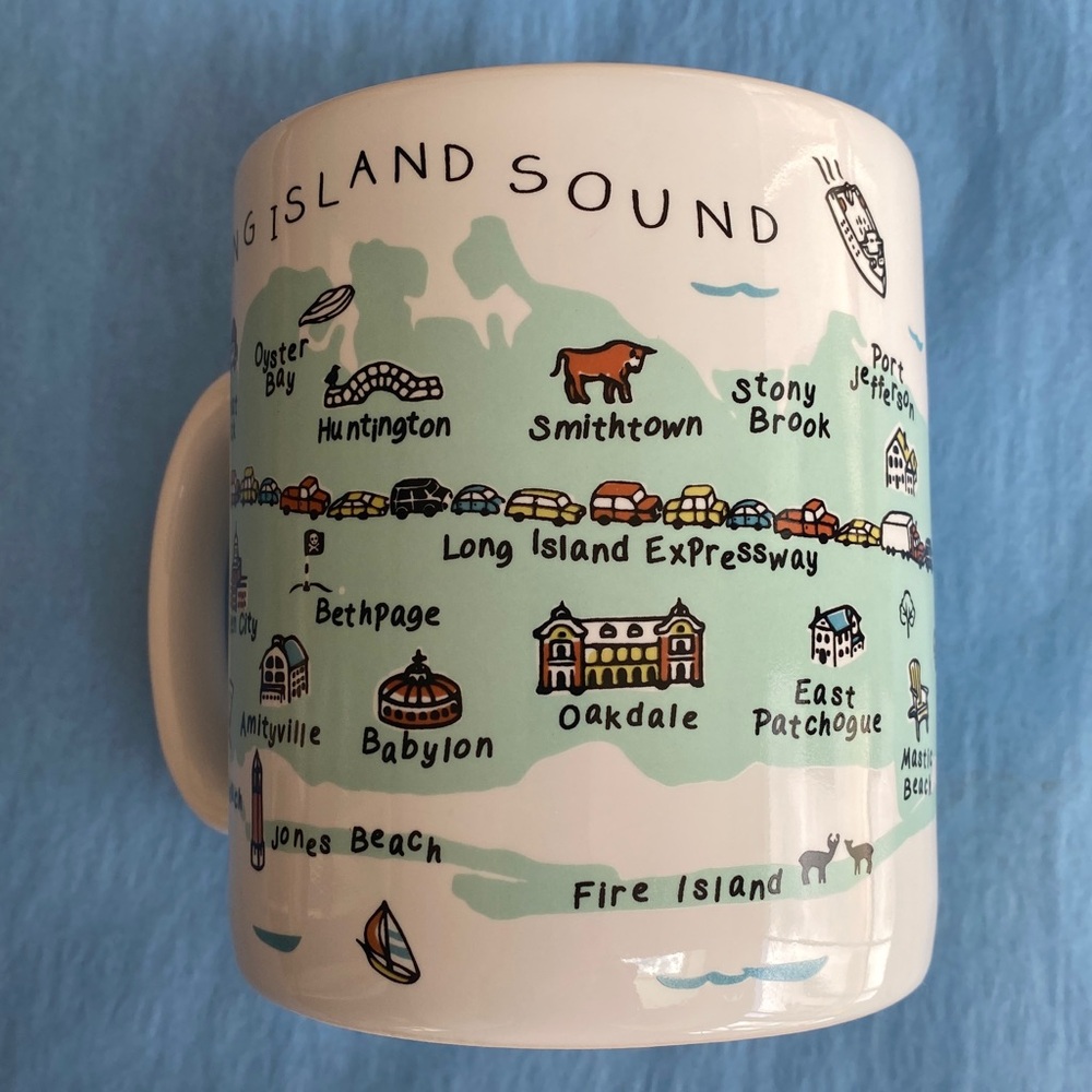 222 Fifth Long Island Map Mug - White and Green - Picture 2 of 4